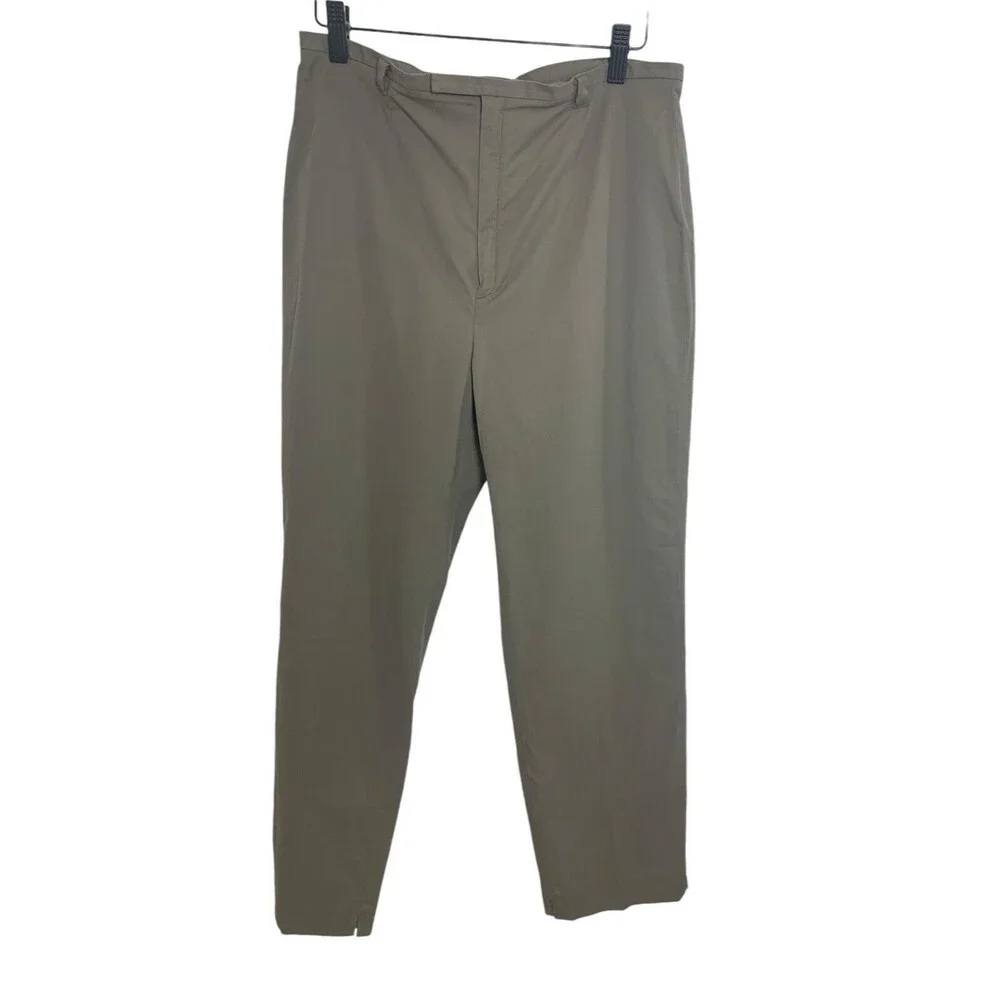 Banana Republic Stretch Pants Women's Sz 10 High Rise Thin Waist Dark Beige Ankl - Picture 1 of 10